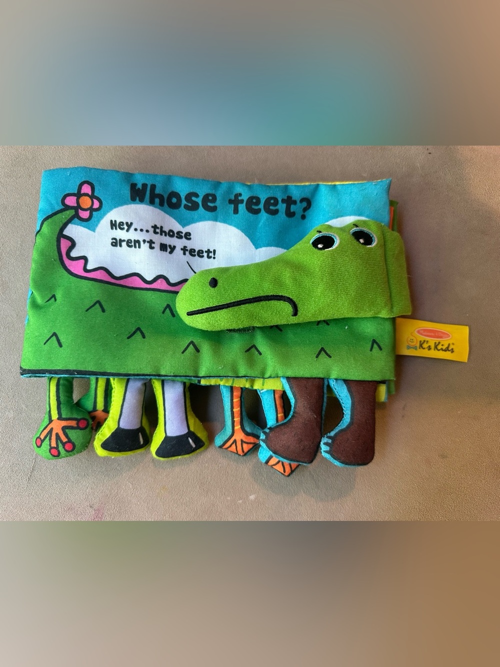 Melissa & Doug K's Kids Soft Cloth Activity Book Whose Feet? Hey those aren’t my